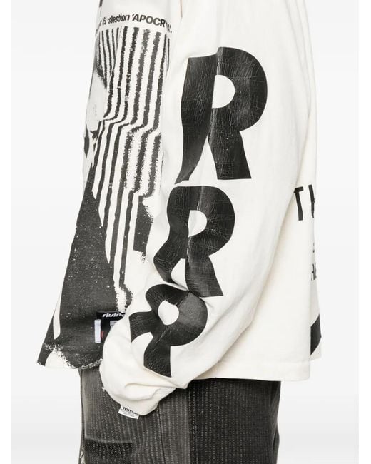 RIVINGTON roi Rebis White Graphic-Print Long-Sleeve T-Shirt for men