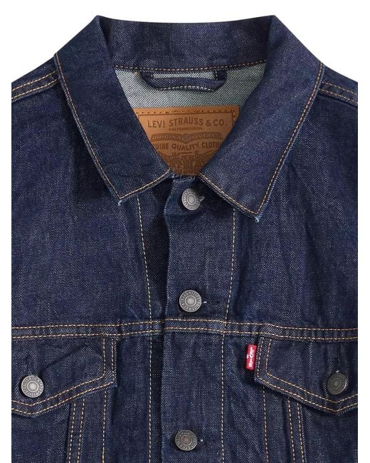 Levi's Blue Button Flap Patch Pockets Jacket for men