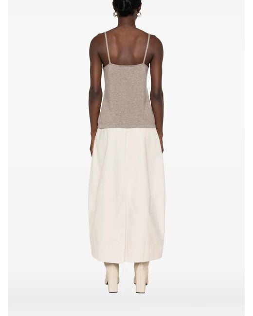 Bompard Gray Cashmere V-Neck Tank Top