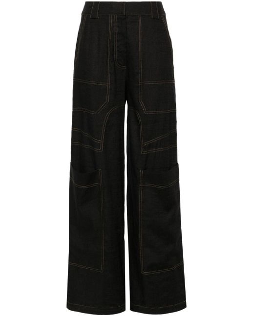 Cult Gaia Black Wynn High-waist Cargo Trousers