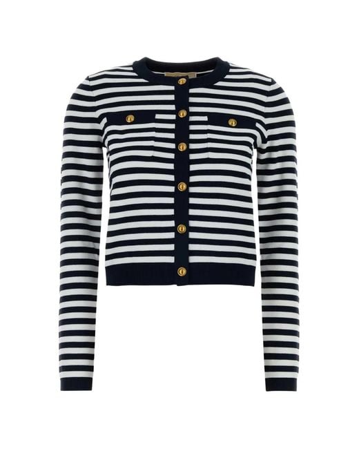 MICHAEL Michael Kors Blue Striped Cardigan