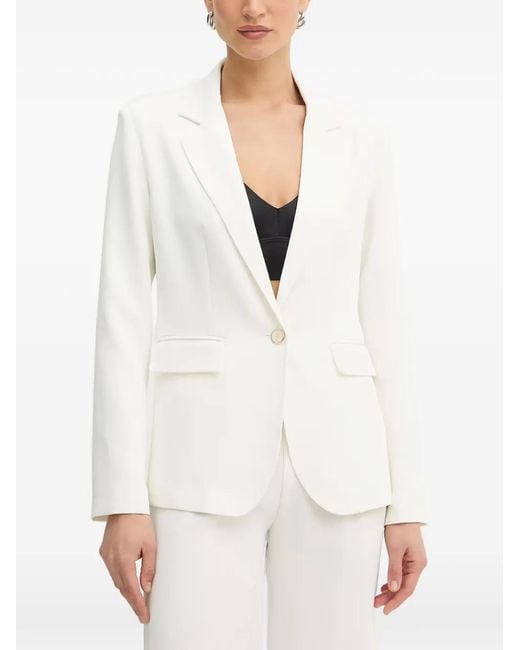 Fracomina White Logo-Button Blazer