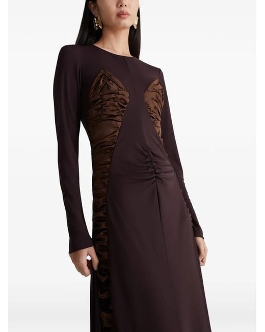 Violante Nessi Brown Mengoni Ruched Gown