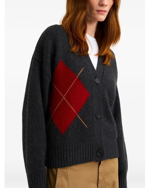 Pringle of Scotland Blue Argyle Cashmere Cardigan