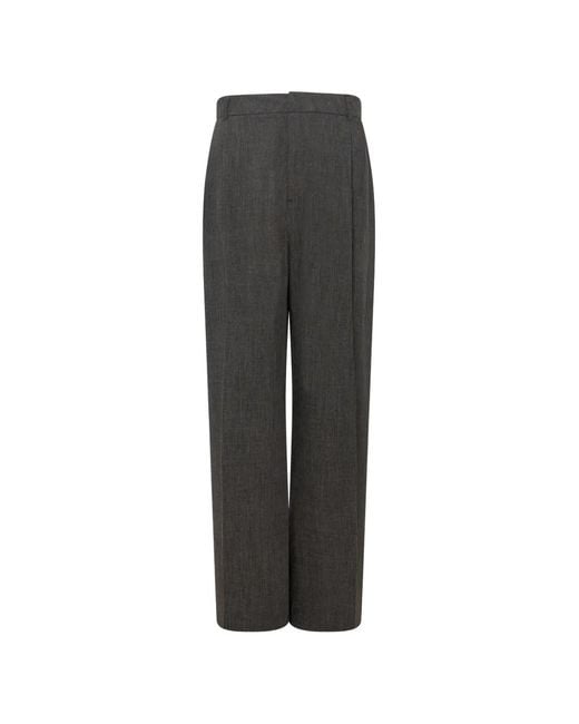 THESTROY Black Pleated Trousers for men