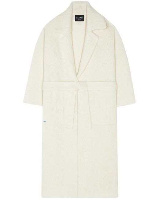 Alanui White Knitted Robe Coat