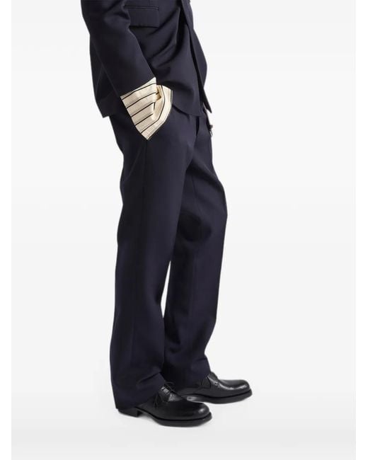 Prada Blue Wool Pants for men