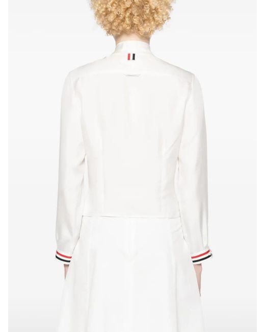 Thom Browne White Rwb Striped Mini Shirt For