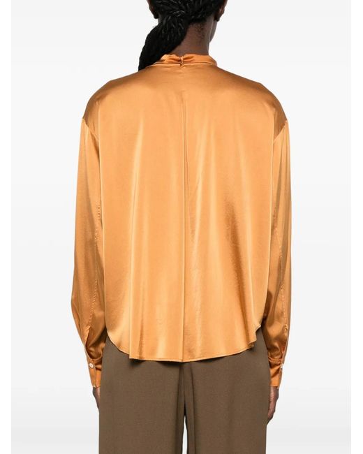 Forte_forte Orange Pussy-Bow Button-Down Shirt