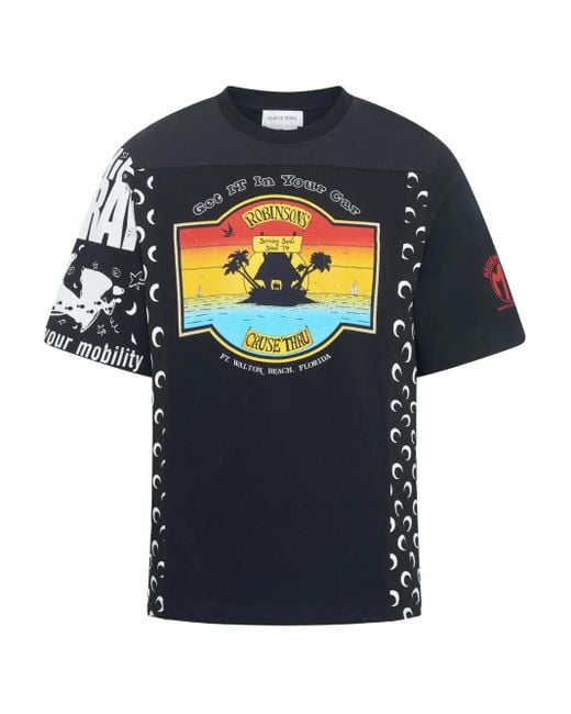メンズ MARINE SERRE Regenerated グラフィック Tシャツ Blue