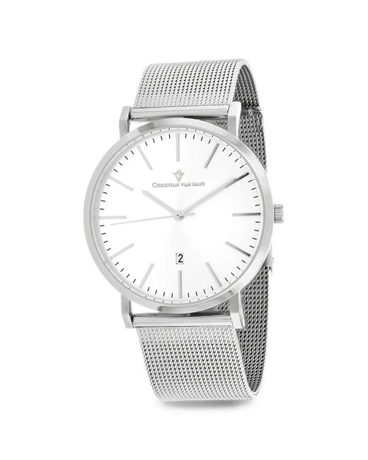 Christian Van Sant Gray Montre Paradigm Mm À Bracelet En Mesh for men