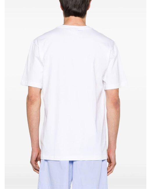 Adidas White Trefoil-print Cotton T-shirt for men