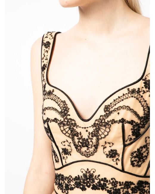 Saiid Kobeisy White Floral-Embroidered Sleeveless Tulle Dress