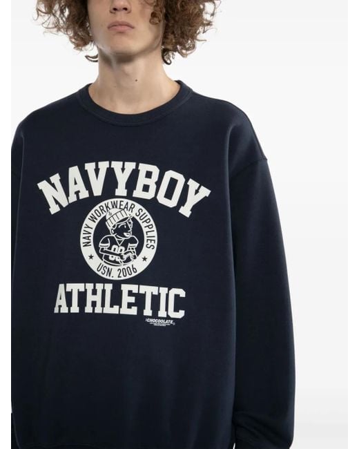 Chocoolate Blue Graphic-Print Sweatshirt for men