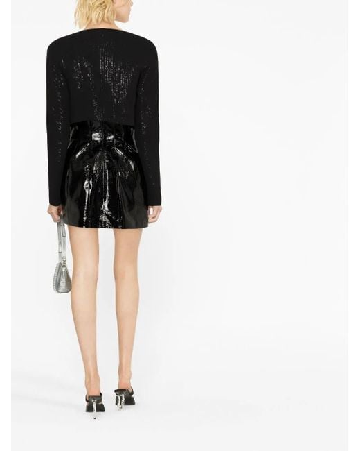 The Mannei Black Terras Sequinned Cropped Blazer