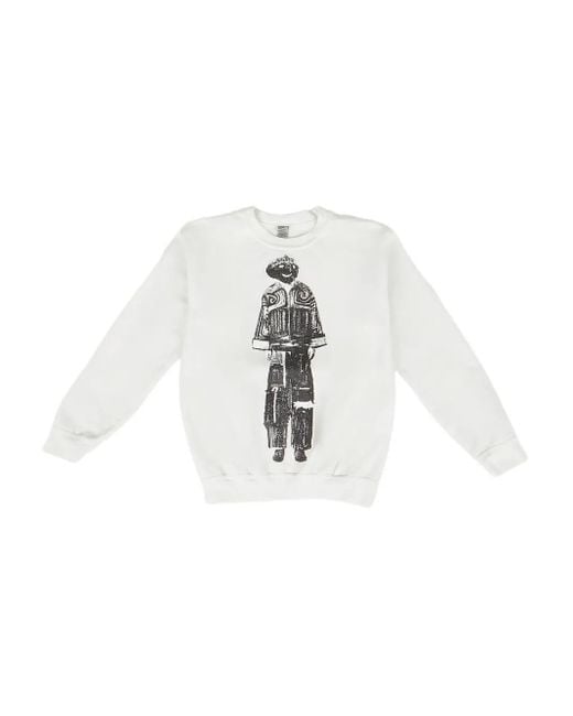 DRx FARMAxY FOR LN-CC White Graphic-Print Sweatshirt