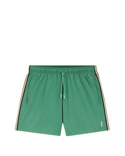 Boss Green Logo-Detail Swim Shorts for men