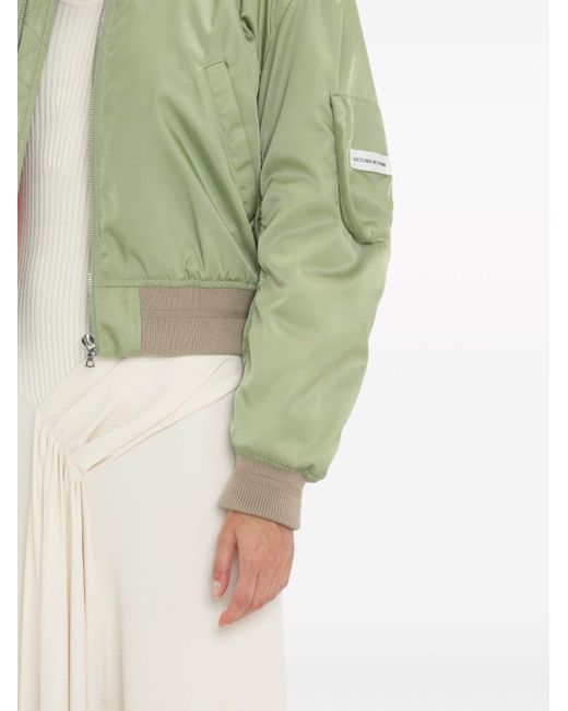 Cropped Bomber Jacket di Victoria Beckham in Green