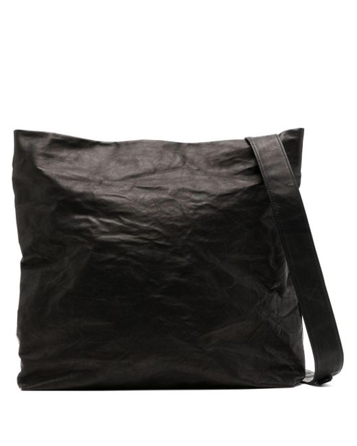 Yohji Yamamoto Black Leather Shoulder Bag for men