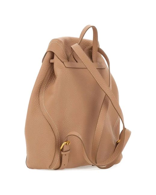 Gianni Chiarini Natural Violette Contrast-Stitch Drawstring Backpack