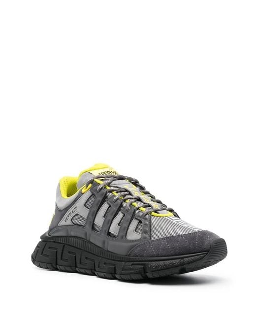 Versace Gray Trigreca Sneakers In Baroque Print Leather And Nylon for men