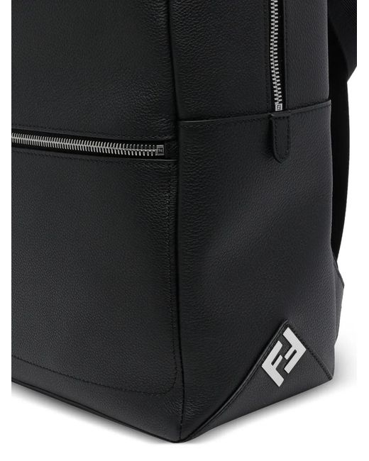 Fendi Lui Rucksack Mit Reißverschluss in Black für Herren
