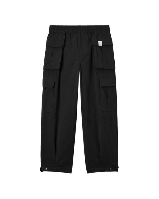 FIVE CM Black Multi-Pocket Drawstring Cargo Pants for men
