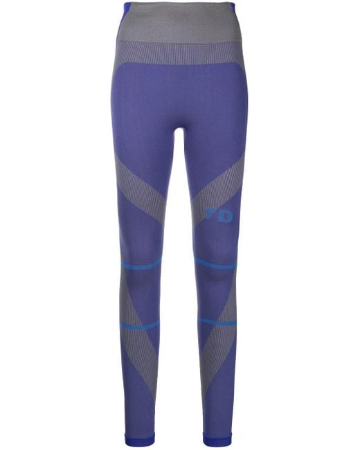 7 DAYS ACTIVE Blue Logo-print Panelled Tights