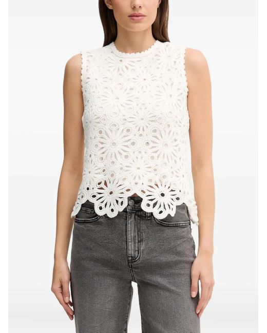 Top con encaje floral Pedro Del Hierro Madrid de color White
