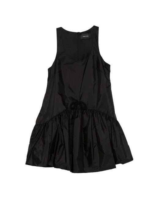 Simone Rocha Black Tapered Peplum Mini Dress