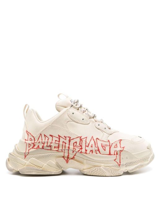 Balenciaga Pink Triple S Logo-print Sneakers for men