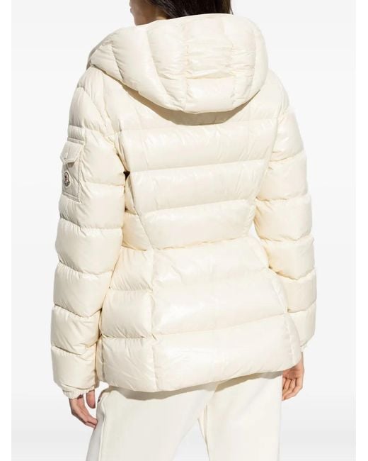 Moncler Natural Cream 'Barante' Down Jacket With Hood