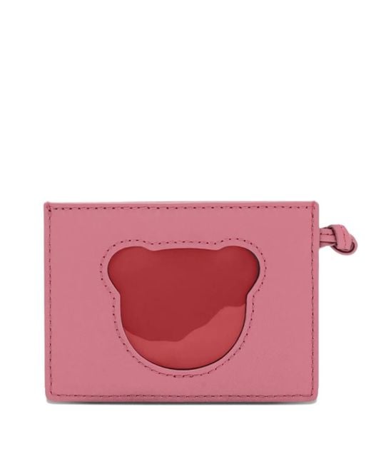 Furla Pink Bear-Cutout Card Holder
