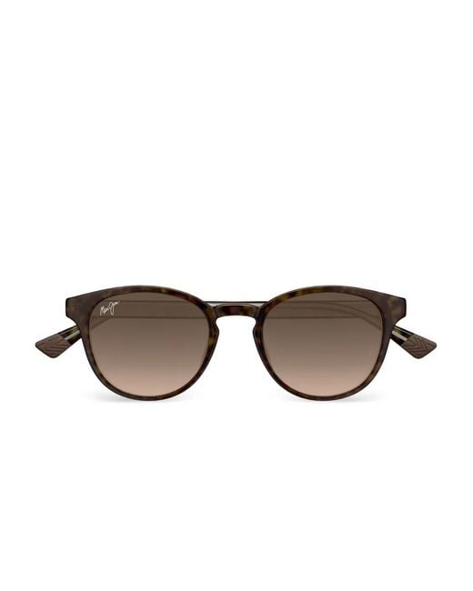 Maui Jim Brown Hiehie Tortoiseshell Round Sunglasses