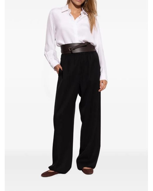 Tory Burch White Ballerines En Daim À Boutons Logo