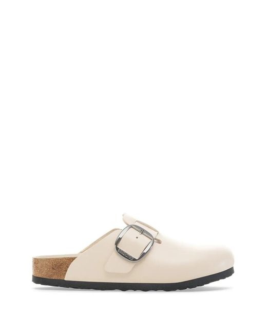 Birkenstock White Mules Boston À Boucle
