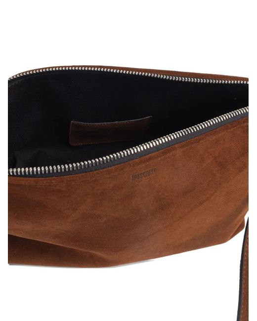 Moschino Brown Schultertasche Aus Wildleder