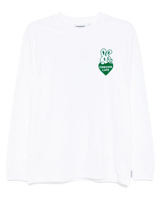 Chocoolate T-Shirt Met Lange Mouwen in het White