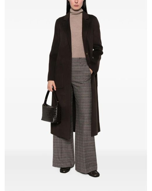 ViCOLO Black Notched-Lapels Patch-Pocket Coat