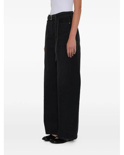 Sacai Blue Belted Barrel Jeans