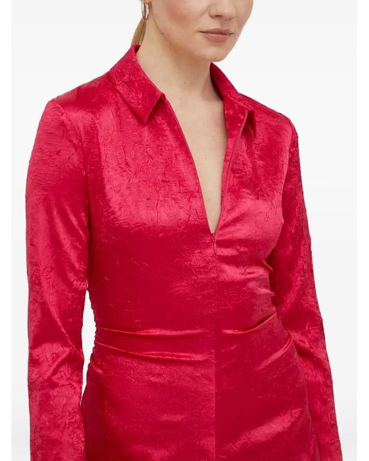 Samsøe & Samsøe Long-Sleeve Collared Midi Dress