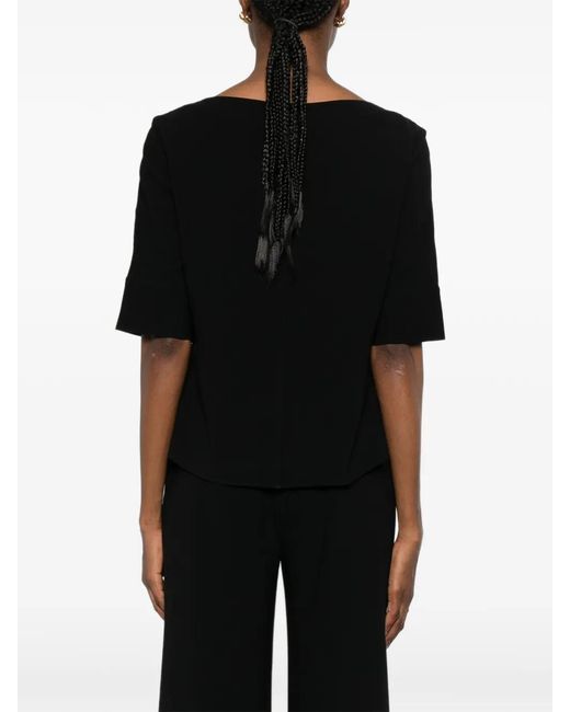 Theory Black Short-Sleeve Blouse