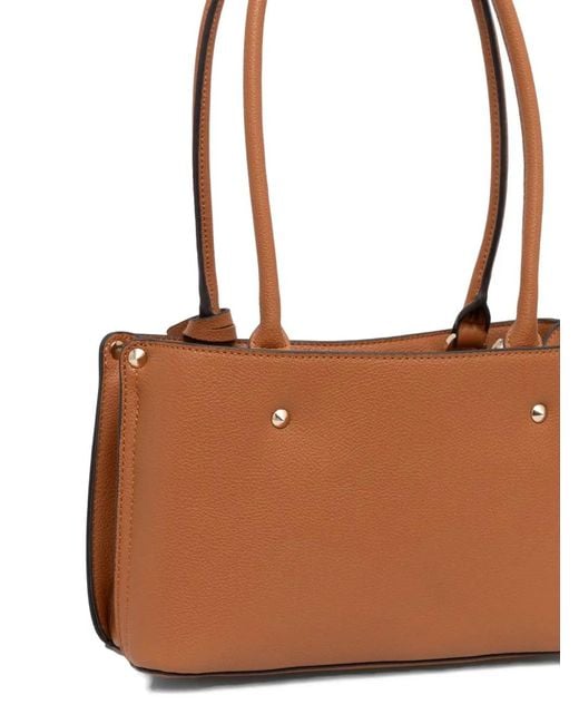 Guess Brown Sac Porté Épaule À Patch Logo