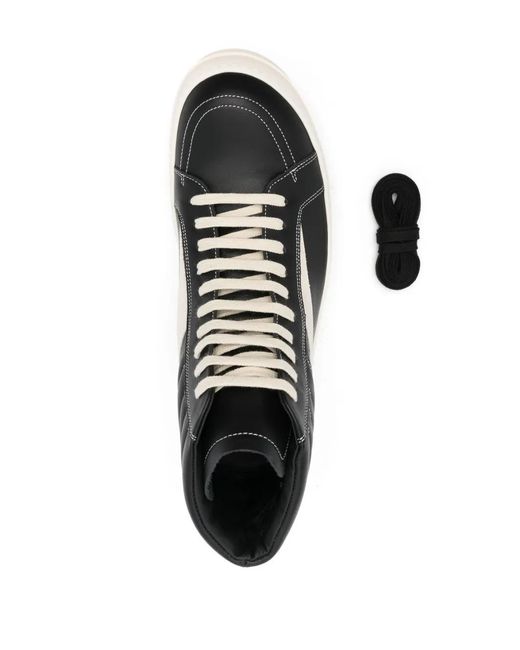 Rick Owens Black High Vintage/ Suede Sneaker for men