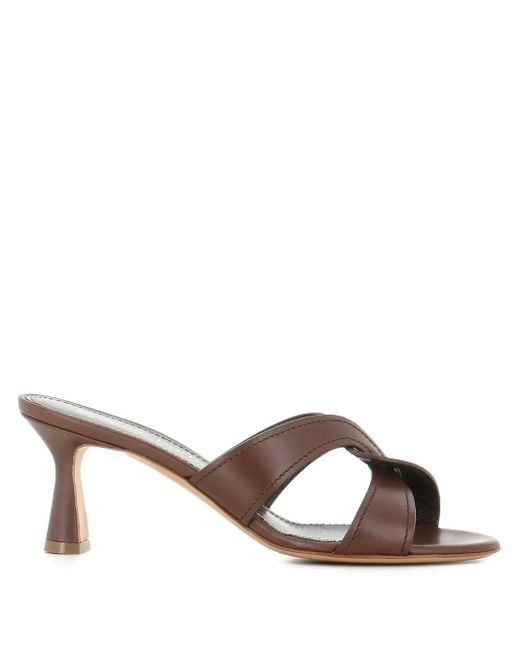 Antonio Barbato Maestri Veneziani Brown Strappy Leather Heeled Sandals