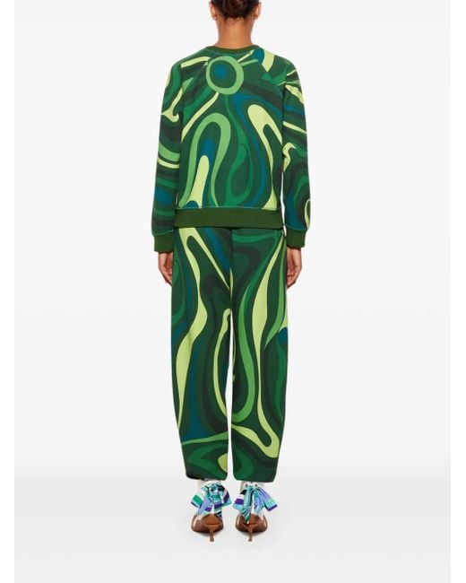 Emilio Pucci Green Marmo-Print Sweatshirt
