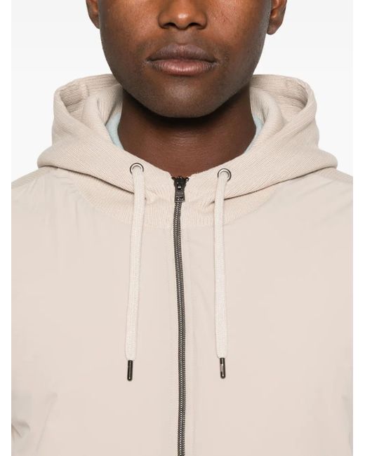 Herno Natural Hooded Zip-Up Jacket for men