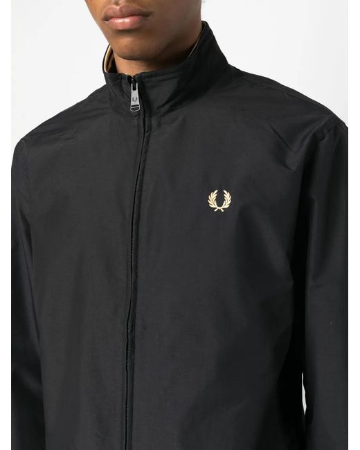 Fred Perry Blue Logo-Embroidered Zip-Up Jacket for men