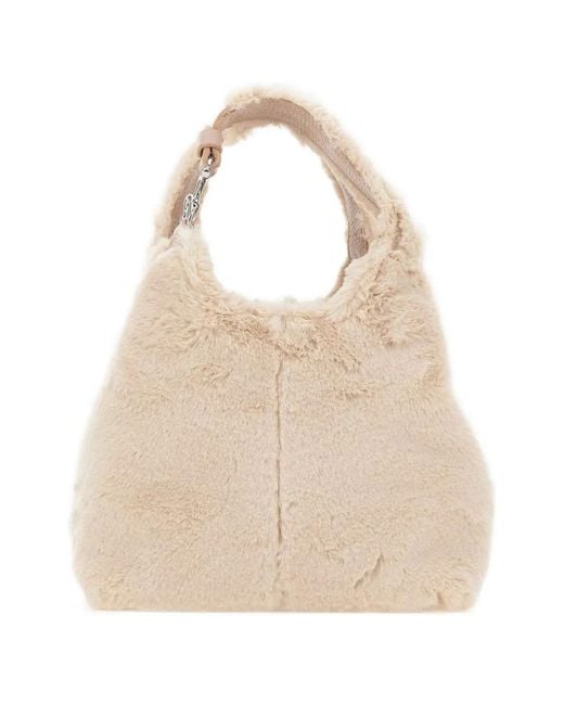 Coccinelle Natural C-Easy Faux-Fur Top Handle Tote Bag