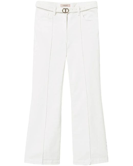 Twinset White Belted Trousers